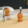 Llavero Pareja Tigre de Dibujos Animados Sándalo Madera Maciza Tallado Tigre del Zodíaco Colgante para Bolso de Teléfono Móvil con Disco U para Coche