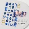 Adesivos de Unhas Artísticas Novos Transfronteiriços Outono e Inverno Vinho Marrom Azul Flor Anel Pendurado Micro-Esculpido Adesivos de Unhas Atacado
