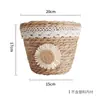 Arreglo de Flores de Paja Cesta de Flores Tejida Cubo de Abrazo de Oso Ramo Floristería DIY Floral Hecho a Mano Cesta de Regalo para Cumpleaños Festividad
