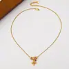 Collar Antiguo de Calabaza de Diamante Chapado en Oro con Carácter de Fortuna Hueco para Mujer, Moderno, Exquisito, Sencillo, Cadena de Clavícula de Moda
