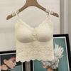 Primavera Nova Renda Camisole Base Feminina Sutiã sem desgaste com almofada de peito Desgaste Externo Desgaste Emagrecedor Roupa Íntima Bonita para as Costas