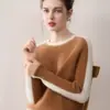 Impresionante Tu Belleza ~ Cachemira Pura de Lujo ~ Color Lingote a Juego Cuello Redondo Suéter de Cachemira Pura para Mujer Otoño e Invierno Nuevo Suéter