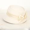 Sombrero de Fieltro Otoño e Invierno para Mujer Retro Elegante Sombrero de Cuenca con Lazo Parte Superior Cóncava Estilo Famoso Sombrero de Pescador Sombrero de Copa Transfronterizo para Mujer