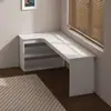 Escritorio de esquina para uso doméstico, escritorio de estudio para dormitorio, escritorio de computadora para apartamentos pequeños con compartimentos de almacenamiento, escritorio de escritura de oficina simple y moderno