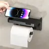Portarrollos de Papel, Portarrollos de Papel de Cocina para Baño Montado en Pared sin Taladro, Estante de Almacenamiento Multifuncional de Plástico Impermeable y a Prueba de Humedad para Baño