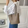 Bolso tote tejido vintage estilo coreano, bolso de hombro casual diario de gran capacidad para ir al trabajo, bolso de axila versátil de alta gama y elegante