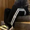 Pantalones Casuales de Pierna Ancha Rayados de Tubo Recto Transfronterizos para Hombre Primavera Otoño Sueltos Modernos Estilo Hong Kong con Caída Versátiles para Deporte