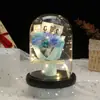 Presente Personalizado de Natal Rosa Eterna com Luz LED de Mesa, Luminária Noturna, Ornamento Brilhante Que Não Murcha, Flor Eterna