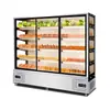 Gabinete de Pedidos para Hot Pot Picante Comercial, Gabinete com Cortina de Ar para Refrigeração e Conservação de Alimentos Frescos para Loja de Churrasco, Gabinete de Exposição para Espetinhos