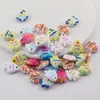 Pez Manchado Lindo de Dibujos Animados Pez Tropical Acrílico Cuentas Sueltas diy Cadena de Teléfono Hecha a Mano Auto-hecha Material para Ensartar Accesorios