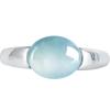 Anillo de jade azul agua de estilo simple y natural, con piedra de jade hielo, plata S925, ajustable para hombres y mujeres.