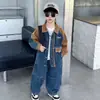 Conjunto Jeans Outono para Meninos 2025 Novo Estilo Coreano Casual Conjunto de Duas Peças Roupas de Bebê Moda Primavera e Outono Roupa Esportiva