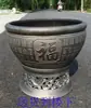 Tina de Peces para Patio, Tanque de Agua Cerámico Tradicional Estilo Antiguo para Criar Peces Dorados y Tortugas, Tanque de Peces de Cerámica Negra