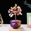 Árbol de Cristal al por Mayor Cuenco del Tesoro de Cristal Árbol de la Fortuna Cristal Rosa Morado Amarillo Piedra Triturada Árbol de la Fortuna Decoración para Sala de Estar Entrada