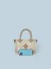 Nova moda All-match diamante padrão mão-tecido bolsa feminina mão-carregado cesta de vegetais bolsa grande capacidade miçangas bolsa