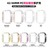 Adequado para Capa de Relógio Apple S12-1 I Watch Case PC Galvanizado Diamante de Duas Fileiras Oco Capa Protetora