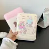 Espelho dobrável de PU de desenho animado, estiloso e portátil, adequado para estudantes, quartos de dormitório e mesas de trabalho; espelho de maquiagem de alta definição que pode ser dobrado para fácil armazenamento