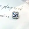 Pendientes de Aleación de Titanio F-136 de Trébol de Cuatro Hojas con Diamantes Completos Pendientes de Labio con Rosca Interna de Titanio G23 Joyería para Piercing Cabeza