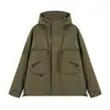 Chaqueta de Trabajo Multibolsillos para Hombre para Exteriores, Cortavientos, Cortavientos Versátil con Capucha para Hombre de Primavera y Otoño Resistente al Desgaste