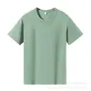 Nuevo Modelo 2025 Camiseta de Manga Corta 180g de Algodón Puro de Xinjiang para Mujer, Cuello Redondo, Corte Holgado, Color Sólido, Casual de Verano, Hombro Normal, Manga Media para Hombre