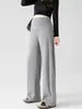 Pantalones de pierna curva para maternidad, nuevos pantalones de punto de pierna ancha de alta elasticidad para otoño e invierno, ligeramente holgados, con efecto adelgazante, cubren las caderas sin oprimir el vientre, adecuados para usar con ropa exterior