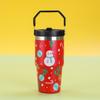 Termo creativo de acero inoxidable 304 con diseño navideño, portátil, para hielo, de alto valor colorido, para exteriores, para coche