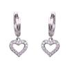 Pendientes de plata de ley S925 con forma de corazón de melocotón y diamantes huecos coreanos.