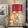 Abajur de Mesa para Quarto Luz de Cabeceira Americana Luxo Leve Cobertura de Tecido Decoração Criativa de Metal Fábrica de Fornecimento Transfronteiriço Decoração Economia de Energia