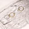 Anillo de Cobre Personalizado que No se Descolora, Anillo de Circonita de Diamante Completo Apilado de Cuatro Anillos Bicolor Más Vendido Transfronterizo de Amazon, en Stock