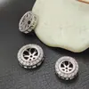 DIY Brazalete de Plata de Ley S925 con Abalorios Vacíos para Abalorios Ovalados Accesorios para Pulseras y Collares Joyería