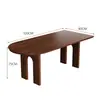 Mesa de jantar tipo ilha em madeira maciça estilo vintage para casas pequenas, mesa de jantar semicircular de parede, mesa retangular grande de uma peça para discussões