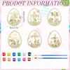 Ovos de Páscoa de Madeira Transfronteiriços Ornamentos de Fatias Conjunto de Ovos de Páscoa para Colorir DIY Infantil Artesanato de Festa Decoração