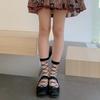 Calcetines medianos Jk de malla de encaje con borde de pétalos blancos dulces, calcetines Mary Jane finos de verano de seda de vidrio Lolita