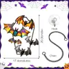 Jsty415-440 Colgante de Hierro para Halloween Letrero Colgante de Metal Araña Murciélago de Doble Cara Colgante de Decoración Festiva