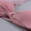 Ropa interior de tirante de hilo con cremallera en el pecho para niña estudiante, color caramelo, deportiva, sexy, sujetador, chaleco de belleza, top de tubo