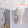 Utensílios de Cozinha Criativos, Rack de Armazenamento de Panela de Arroz e Colher de Arroz com Ventosa sem Marcas, Rack de Armazenamento Multifuncional Montado na Parede