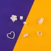 Cuentas Separadoras Corazón Flor de Durazno Plateadas Conservación de Color DIY Pulsera de Cuentas Hecha a Mano Pulsera Collar Material de Cuentas Sueltas Accesorios Metálicos
