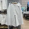 Modelo de colaboración verano 2026 pantalones casuales sueltos de lino y algodón para mujer de pierna ancha/culottes/pantalones cropped holgados 484127