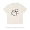 Camiseta de Diseño de Nicho de Verano con Estampado de Cachorro para Hombre Cuello Redondo Versátil Casual Manga Corta Tops para Mujer Ropa de Trabajo Camiseta Sencilla