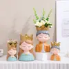 Pareja de Príncipe y Princesa de Cuento de Hadas Estilo Europeo Maceta Decoración de Centro Comercial en Casa Contenedor de Paisajismo Maceta Creativa para Jardinería