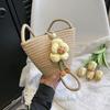 Mini Bolsa de Flor de Crochê de Corda Fofa para Mulheres 2026 Nova Tendência Moda Trançada Menina Bolsa Transversal de Praia