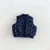 Chaleco floral acolchado para niñas, colección de invierno 2026, top acolchado lindo y grueso para bebés, ropa de invierno para niños, zdy6503