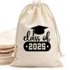Venda Quente Transfronteiriça Turma de 2025 Temporada de Formatura Bolsa com Cordão com Impressão de Logo, Lembrancinha de Festa de Lona