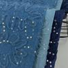 Estilo Tweed Encaje Lentejuelas Denim Falda de Mezclilla para Mujer Pantalones Casuales Chaqueta Ropa de Moda Tela al Por Mayor