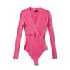 Mono ajustado de punto con cuello cruzado de color liso para mujer, moda europea y americana, primavera, L1981