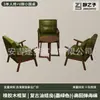 Juego de mesa y sillas casual, una mesa y dos sillas, juego de tres piezas, sillón individual pequeño para balcón, adecuado para casas de huéspedes y hoteles, estilo vintage