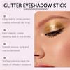 Zephoco Starlight Gold Bastão de Sombra para Olhos Multicor Lantejoula de Cristal Cor Cremosa de Longa Duração Fácil de Aplicar Maquiagem Bastão de Sombra