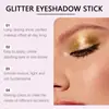 Zephoco Starlight Gold Paleta de Sombras en Barra Multicolores Lentejuela de Cristal Crema Color de Larga Duración Fácil de Aplicar Maquillaje Paleta de Sombras para Ojos