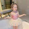 Traje de baño de niña sirena, bonito traje de baño para bebé, nuevo estilo 2023, vestido de princesa para niña, traje de baño de verano para niña.