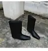 Botas Altas Holgadas de Punta Cuadrada con Tacón de Cuña de Nuevo Estilo Otoño e Invierno para Mujer
